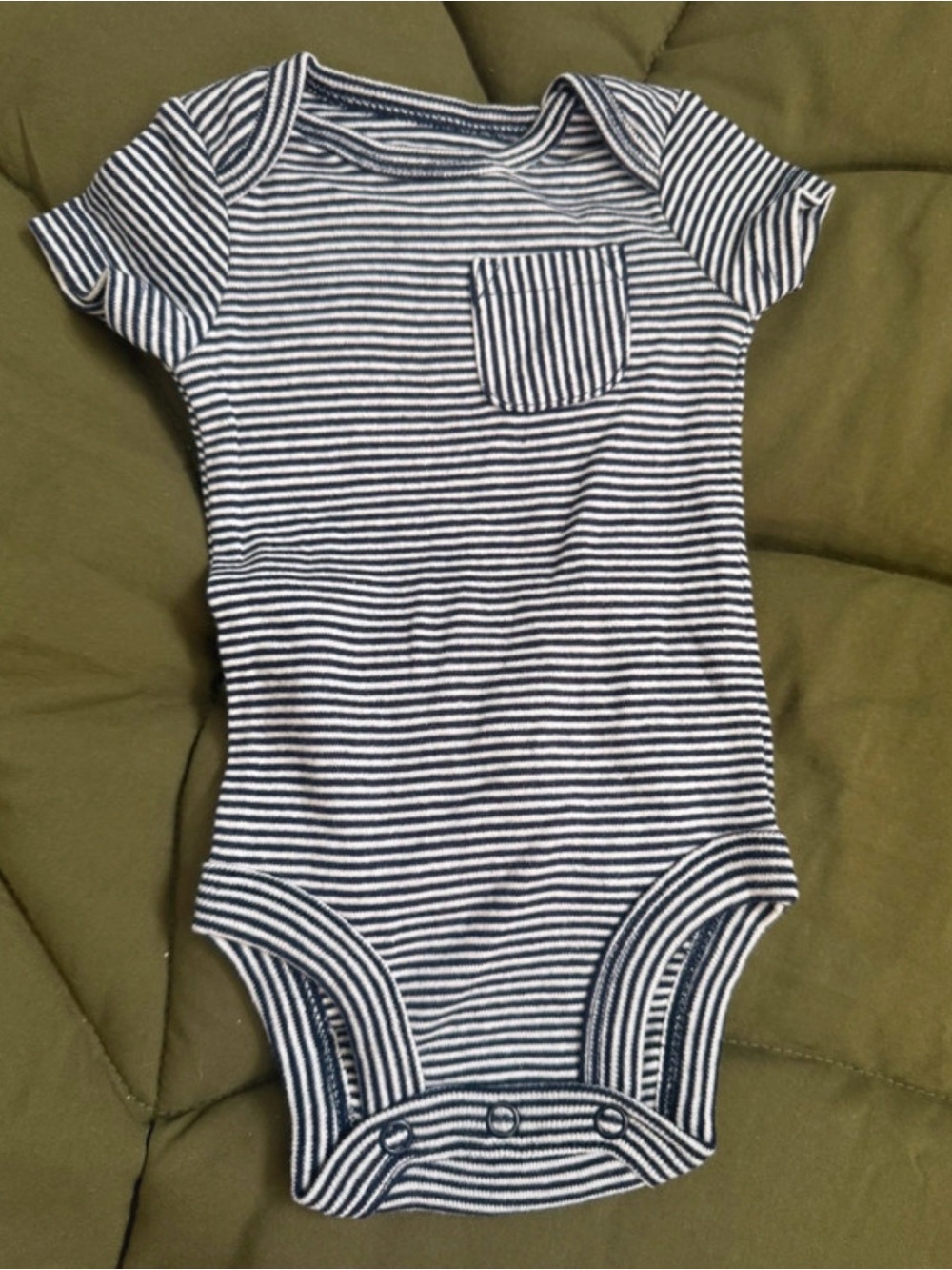 Striped Navy and White Baby One-Piece Bodysuit